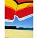 Art Excuse 'Beach Umbrella' - Wrapped Canvas Painting Print Canvas in Black | 45 H x 30 W x 1.5 D in | Wayfair AE207-3045