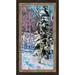 Ashton Wall Décor LLC 'Winter Friends' Framed Painting Print Paper in Black/Blue/Green | 34.5 H x 19.5 W x 1.25 D in | Wayfair 6309