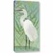Highland Dunes 'Egret by the Shore II' Graphic Art Print on Canvas in Green/White | 12 H x 6 W x 2 D in | Wayfair BAYI7650 38026315
