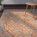 Gray/Orange 96 x 0.63 in Indoor Area Rug - Ivy Bronx Rigsby Hand-Hooked Wool Area Rug Viscose/Wool | 96 W x 0.63 D in | Wayfair BAYI8394 40777427