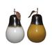 August Grove® Kamalu Ceramic Pear Sculpture Porcelain/Ceramic in Gray/White/Yellow | 7 H x 4 W x 4 D in | Wayfair BLMK2873 43987982