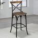 Veale Yahir Bar Stool, counter stool, counter height stools Wood/Metal in Black Laurel Foundry Modern Farmhouse® | 20.08 W x 18.12 D in | Wayfair