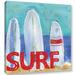 Breakwater Bay 'Nautical Surfboards Surf' Painting Print on Wrapped Canvas in Blue/Red/White | 14 H x 14 W x 2 D in | Wayfair BRWT6861 33617126