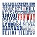 Buy Art For Less 'Towns of Boston' by Brandi Fitzgerald Textual Art on Wrapped Canvas Canvas, Cotton in Blue/Red | 12 H x 12 W x 1.5 D in | Wayfair