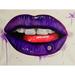 Buy Art For Less 'Lips Shades of Purple' by Ed Capeau Painting Print on Wrapped Canvas in Black/Gray/Indigo | 18 H x 24 W x 1.5 D in | Wayfair