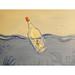 Buy Art For Less 'Message in a Bottle' by Ed Capeau Graphic Art on Wrapped Canvas in Blue/Yellow | 12 H x 16 W x 1.5 D in | Wayfair