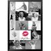 Buy Art For Less 'Marilyn Monroe Photo Tiles Collage w/ Red Lips' Framed Graphic Art Paper in Black/Pink/White | 38.5 H x 26.5 W x 1.5 D in | Wayfair