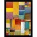 Buy Art For Less 'Strips & Pieces II' by Michelle Calkins Framed Graphic Art Metal in Blue/Red/Yellow | 32 H x 24 W x 1.25 D in | Wayfair