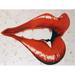 Buy Art For Less 'Lips - Love Bites' by Ed Capeau Painting Print on Wrapped Canvas Metal in Brown/Red | 24 H x 32 W x 1.5 D in | Wayfair