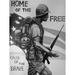 Buy Art For Less 'Home of the Free' by Ed Capeau Graphic Art on Wrapped Canvas in Black/Gray, Size 24.0 H x 18.0 W x 1.5 D in | Wayfair