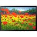 Buy Art For Less 'Country Poppies Poster' by John Nolan Framed Painting Print Paper in Green/Red/Yellow | 12 H x 18 W x 1 D in | Wayfair