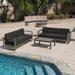 Wade Logan® Caggiano 3 Piece Sofa Seating Group w/ Cushions Metal in Gray | 24.65 H x 76.25 W x 27.5 D in | Outdoor Furniture | Wayfair