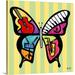 Harriet Bee 'Butterfly music' by Diethild Graphic Art on Canvas in Black/Green/Yellow | 16 H x 16 W x 1.25 D in | Wayfair