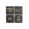 Brayden Studio® Square Slate 4 Piece Coaster Set Stoneware in Yellow | 1 H x 4 D in | Wayfair BYST7560 43021984