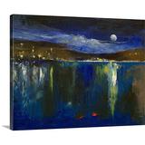 Winston Porter Anjola Blue Nocturne by Michael Creese Painting Print on Canvas in Blue/Brown | 24 H x 30 W x 1.25 D in | Wayfair