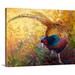 August Grove® Draisey Foraging Pheasant' by Marion Rose Painting Print on Canvas in Black/Brown/Yellow | 18 H x 24 W x 1.25 D in | Wayfair