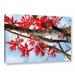 Charlton Home® 'Red Bush 7' Print on Canvas Metal in Blue/Red | 32 H x 48 W x 2 D in | Wayfair CHRL2362 38028505