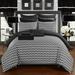 Chic Home Jacksonville Microfiber Reversible Farmhouse 20 Piece Comforter Set Polyester/Polyfill/Microfiber in Black | Wayfair CS0585-WR