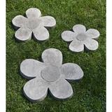 Campania International Flower Power Stepping Stone Concrete in Gray | 2 H x 18.5 W x 18.5 D in | Wayfair E-111-GS