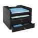 Darby Home Co Beaumys Stacking Wood Desk Organizers, 2 Tray & 2 Drawer Kit Wood in Black | 11 H x 13.5 W x 11.5 D in | Wayfair DABY5435 41409890