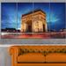 Design Art 'Arch of Triumph in Paris' 4 Piece Photographic Print on Wrapped Canvas Set Canvas in Blue | 28 H x 48 W x 1 D in | Wayfair PT9274-271