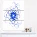 Design Art Ideal Fractal Flower Design - 3 Piece Graphic Art on Wrapped Canvas Set Canvas in Blue | 36 H x 28 W x 1 D in | Wayfair PT12133-3PV