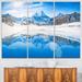 Design Art Winter Mountain Lake in Alps - 3 Piece Graphic Art on Wrapped Canvas Set Canvas in Blue | 28 H x 36 W x 1 D in | Wayfair PT7175-3P