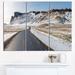 Design Art Range Road in Winter Mountains - 3 Piece Graphic Art on Wrapped Canvas Set Canvas in Blue/White | 36 H x 28 W x 1 D in | Wayfair