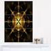 Design Art Gold Symmetrical Large Fractal Flower - 3 Piece Graphic Art on Wrapped Canvas Set Canvas in Black | 36 H x 28 W x 1 D in | Wayfair