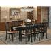 Darby Home Co Camille Butterfly Leaf Rubberwood Solid Wood Dining Set Wood/Upholstered in Black/Brown | Wayfair DABY6250 39894045