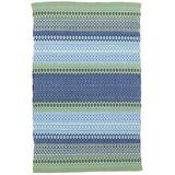 White 36 x 0.13 in Indoor/Outdoor Area Rug - Dash and Albert Rugs Fiesta Stripped Blue/Green Indoor/Outdoor Area Rug, | 36 W x 0.13 D in | Wayfair