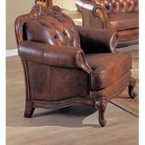 Club Chair - Darby Home Co Addysun Smith 45" Wide Tufted Club Chair Leather/Genuine Leather in Brown | 43 H x 45 W x 39 D in | Wayfair