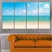 Design Art 'Wide View of Tropical Beach' 4 Piece Wall Art on Wrapped Canvas Set Canvas in Blue | 28 H x 48 W x 1 D in | Wayfair PT9503-271