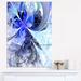 Design Art Blue White Fractal Flower Pattern - 3 Piece Graphic Art on Wrapped Canvas Set Canvas in Black | 36 H x 28 W x 1 D in | Wayfair