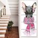 Design Art 'Cute Puppy Dog w/ Shawl' 5 Piece Painting Print on Wrapped Canvas Set Canvas in Pink | 60 H x 28 W x 1 D in | Wayfair PT13390-401V