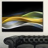 Design Art 'Gold Silver Straight Lines' Graphic Art on Wrapped Canvas Metal in Yellow | 16 H x 32 W x 1 D in | Wayfair PT8234-32-16