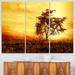 Design Art African Tree Silhouette - 3 Piece Graphic Art on Wrapped Canvas Set Canvas in Yellow | 28 H x 36 W x 1 D in | Wayfair PT9433-3P