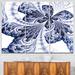 Design Art Symmetrical Purple Fractal Flower - 3 Piece Graphic Art on Wrapped Canvas Set Canvas in Indigo | 28 H x 36 W x 1 D in | Wayfair