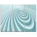 Design Art Fractal Rounded 3D Waves - 3 Piece Graphic Art on Wrapped Canvas Set Canvas in Blue | 28 H x 36 W x 1 D in | Wayfair PT9369-3P