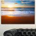 Design Art ' Sea & Sky w/ Sandy Beach' Photographic Print on Wrapped Canvas Metal in Blue | 16 H x 32 W x 1 D in | Wayfair PT14769-32-16