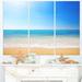 Design Art Waves at Tropical Beach - 3 Piece Graphic Art on Wrapped Canvas Set Canvas in Blue | 28 H x 36 W x 1 D in | Wayfair PT9501-3P