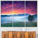 Design Art Blood Red Sky & Green Grass - 3 Piece Graphic Art on Wrapped Canvas Set Canvas in Blue | 28 H x 36 W x 1 D in | Wayfair PT9614-3P