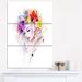 Design Art Girl w/ Flowers Wreath - 3 Piece Painting Print on Wrapped Canvas Set Canvas in White | 36 H x 28 W x 1 D in | Wayfair PT8250-3PV