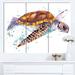 Design Art ' Sea Turtle Watercolor' 3 Piece Wall Art on Wrapped Canvas Set Canvas in Brown | 28 H x 36 W x 1 D in | Wayfair PT13220-3P