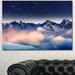 Design Art 'Milky Way Over Frosted Mountains' Graphic Art on Wrapped Canvas Metal in White | 16 H x 32 W x 1 D in | Wayfair PT14773-32-16