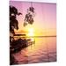 Design Art 'Tropical Beach w/ Fantastic Sunset' Photographic Print on Metal in Indigo | 28 H x 12 W x 1 D in | Wayfair MT12442-12-28