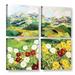Darby Home Co Bewitching Twilight 4 Piece Painting Print on Wrapped Canvas Set Canvas in Green/Yellow | 48 H x 48 W x 2 D in | Wayfair