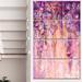 Design Art ' & Violet Flowers Watercolor' 4 Piece Painting Print on Wrapped Canvas Set Canvas in Pink | 48 H x 28 W x 1 D in | Wayfair PT14126-271V