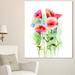 Design Art ' Poppy Flowers Watercolor Sketch' Painting Print on Wrapped Canvas in Red | 60 H x 28 W x 1.5 D in | Wayfair PT15055-28-60