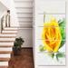 Design Art 'Yellow Rose w/ Leaves Sketch' 5 Piece Painting Print on Wrapped Canvas Set Canvas in Green | 60 H x 28 W x 1 D in | Wayfair